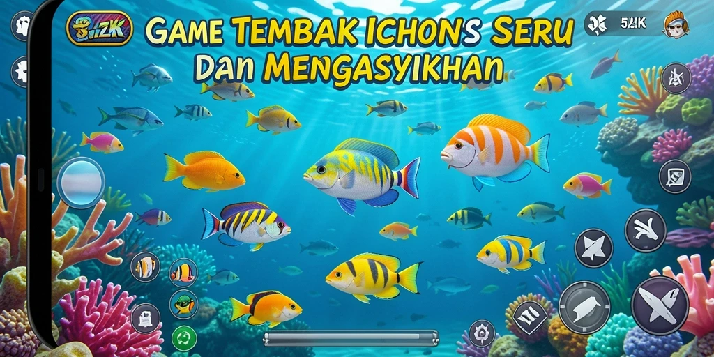 Tampilan gameplay seru dari 5ZK dengan aksi Tembak Ikan.