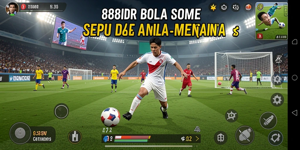 Tampilan gameplay menarik dalam 888IDR dengan aksi sepak bola seru.
