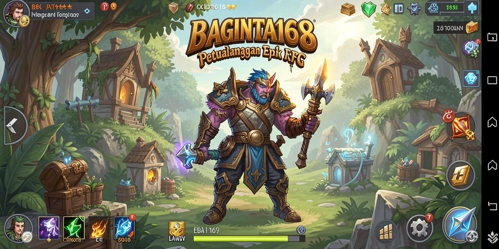 Screenshot utama BAGINTA168 menampilkan aksi seru dalam permainan RPG.
