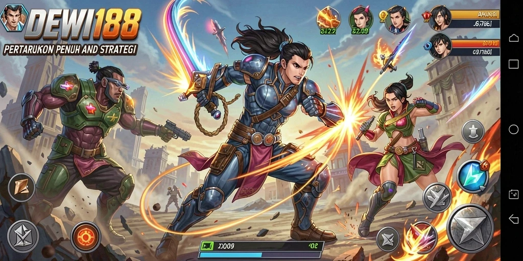 Tampilan screenshot DEWI188 yang menampilkan pertarungan mendebarkan.