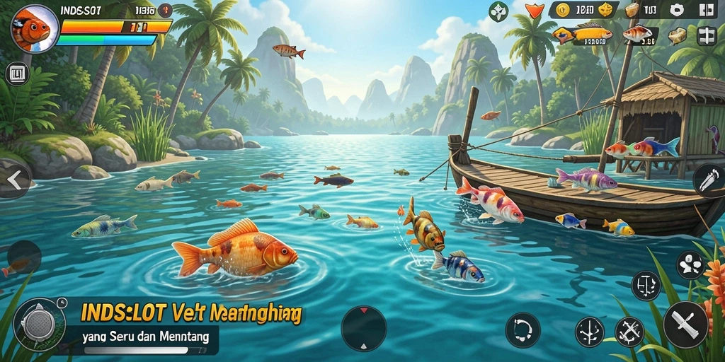 Tampilan gameplay INDSLOT dengan aksi memancing yang menyenangkan.