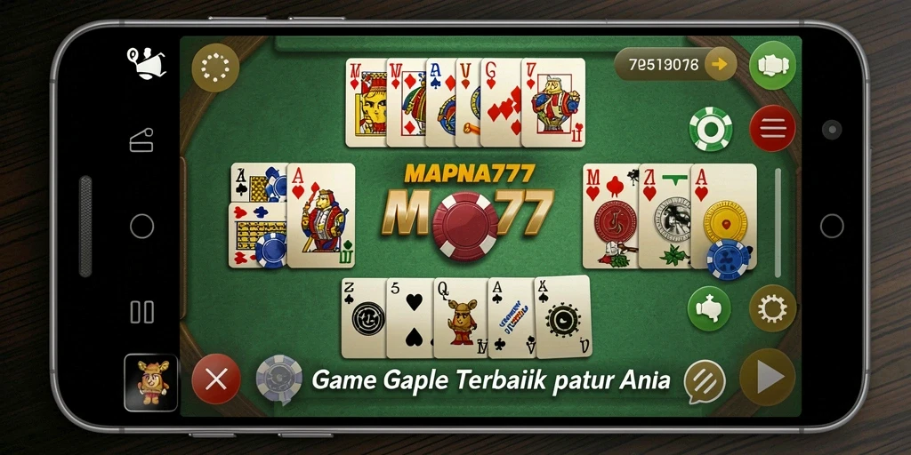 Tangkapan layar dari gameplay seru MAPNA777 yang penuh strategi Gaple.