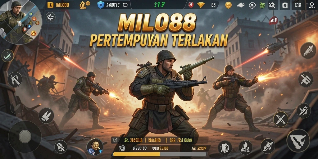 Tampilan gameplay <strong>MILO88</strong> yang mendebarkan dalam pertempuran Battle Royale.