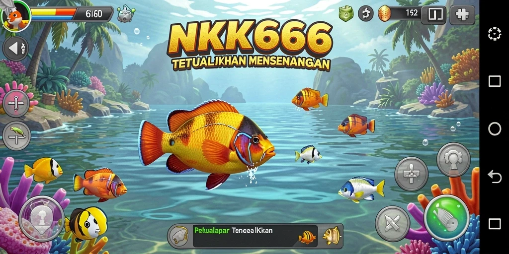 Tampilan gameplay seru di NK666 saat menangkap ikan.