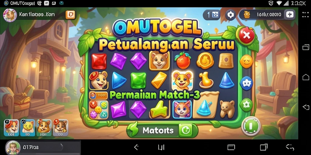 Screenshot menunjukkan gameplay seru dalam permainan Match-3.