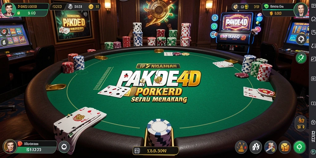 Screenshot PAKDE4D menampilkan aksi seru permainan poker.