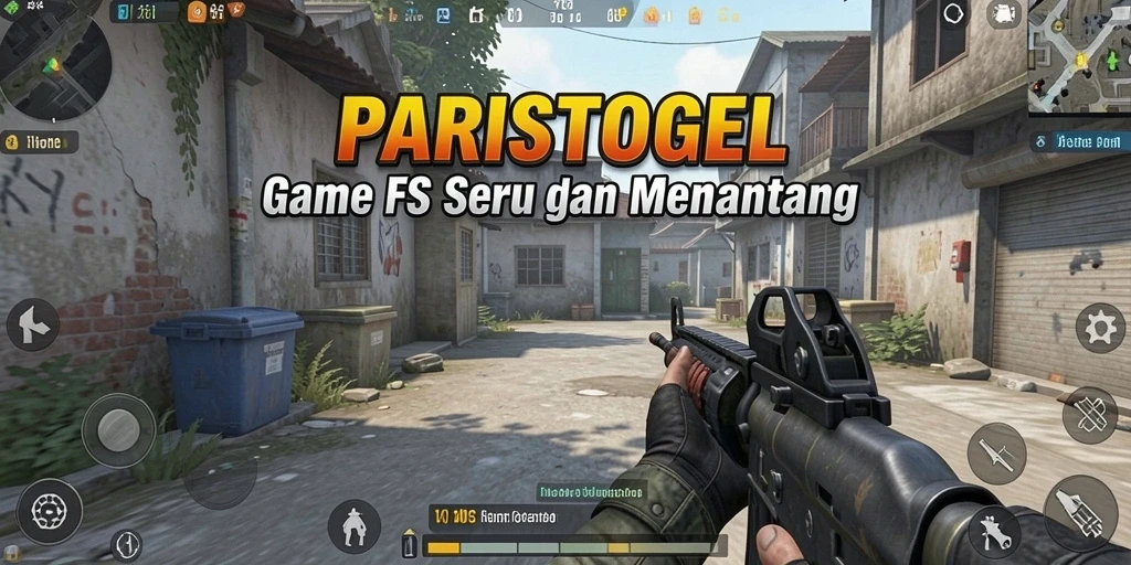 Tampilan gameplay mendebarkan PARISTOGEL dengan aksi FPS yang intens.