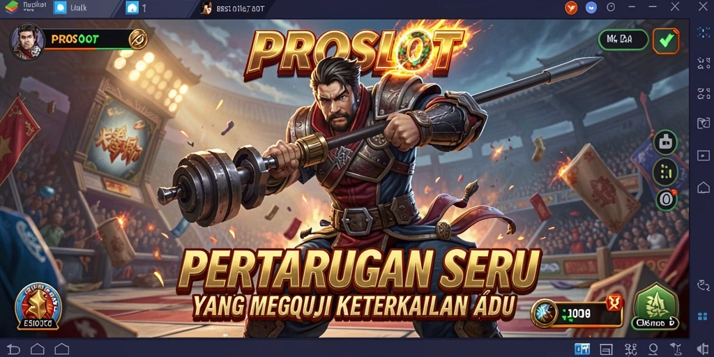 Gameplay PROSLOT yang penuh aksi dengan pertarungan epik dan karakter beragam.