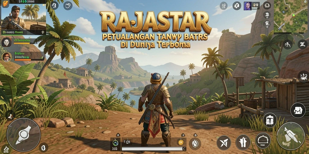 Gameplay RAJASTAR menampilkan petualangan mendebarkan di dunia terbuka.