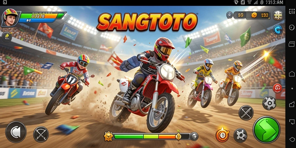 Tampilan gameplay balapan mendebarkan di SANGTOTO.
