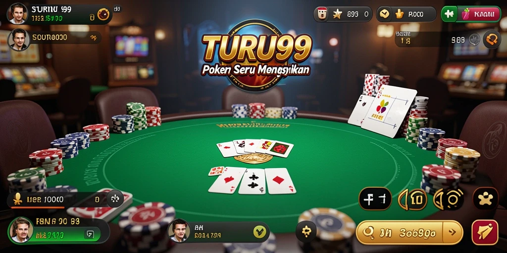 Tampilan gameplay TURU99 yang memukau dalam permainan Poker.